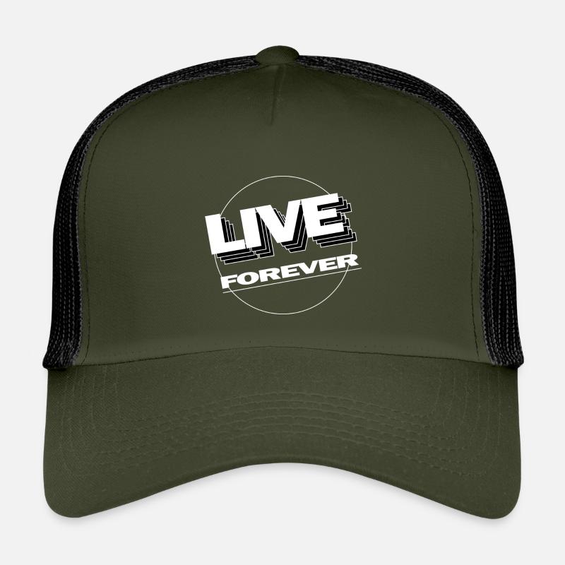 LIVE FOREVER - Kinder Trucker-Cap - Olive/Schwarz