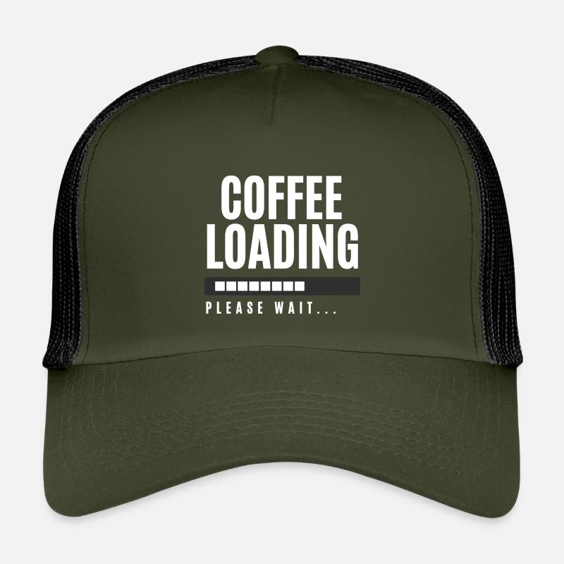 Coffee Loading Please Wait - Kids’ Trucker Cap - olive/black