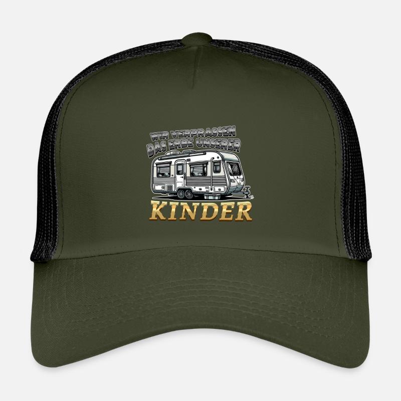 Das Erbe unserer Kinder Lustiger Spruch Wohnwagen - Kinder Trucker-Cap - Olive/Schwarz