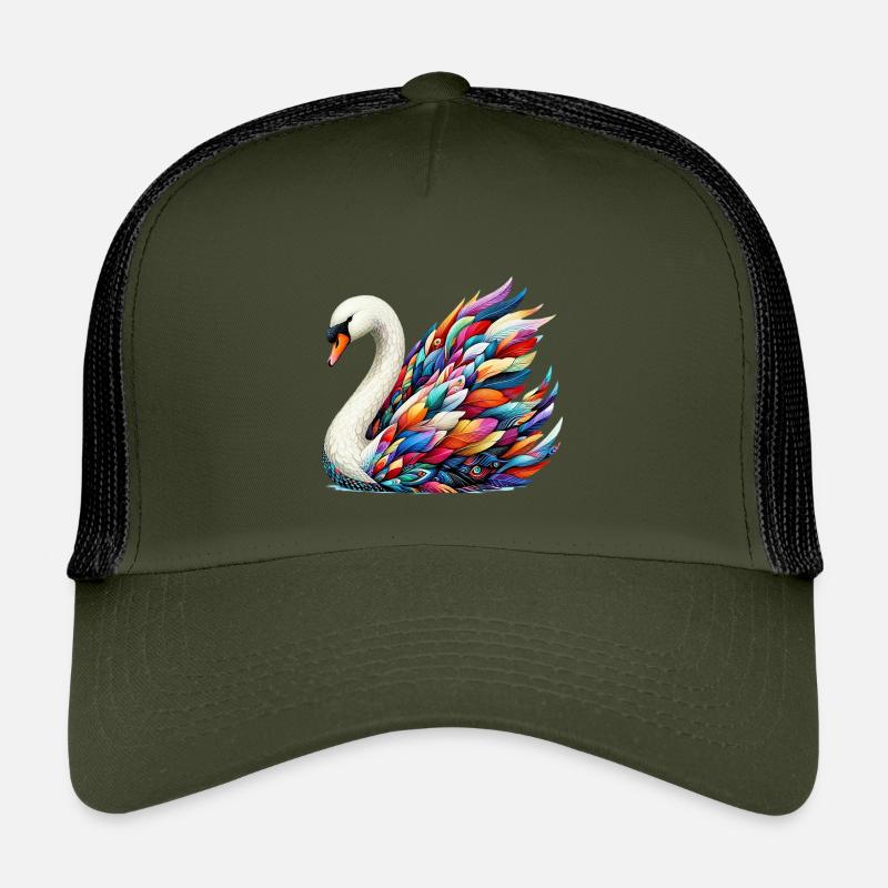 Schwan - Kinder Trucker-Cap - Olive/Schwarz
