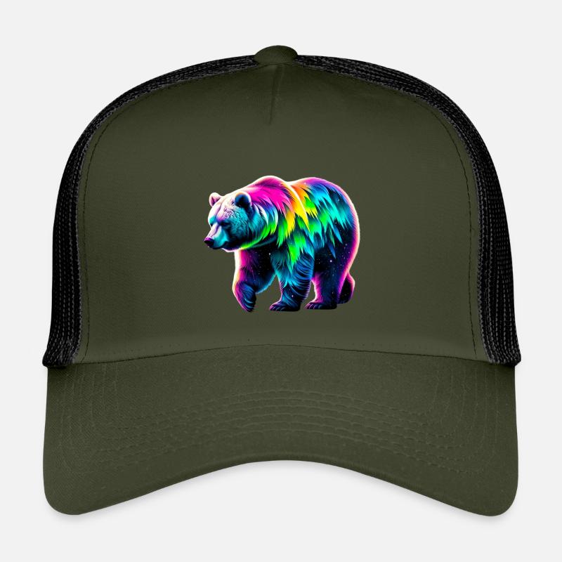 Bär - Kinder Trucker-Cap - Olive/Schwarz