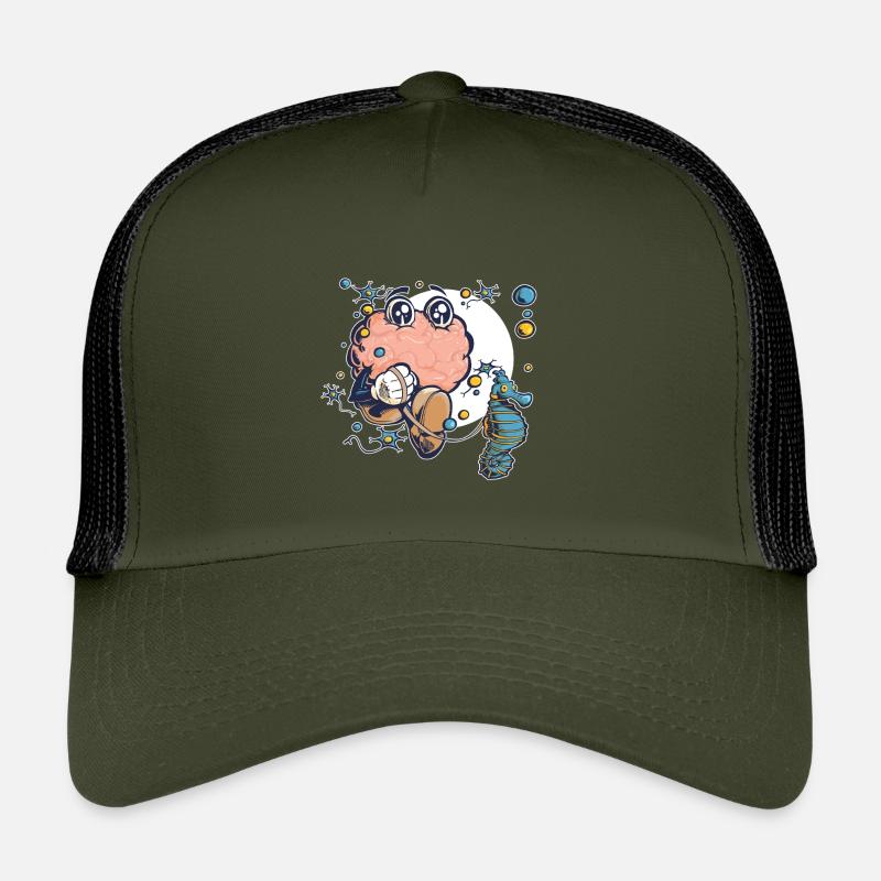 Gehirn & Hippocampus - Kinder Trucker-Cap - Olive/Schwarz