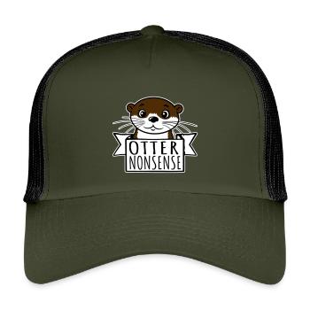 Otter Nonsense Lustig Wortspiel Otter Liebe Spruch - Kinder Trucker-Cap - Olive/Schwarz - Vorne