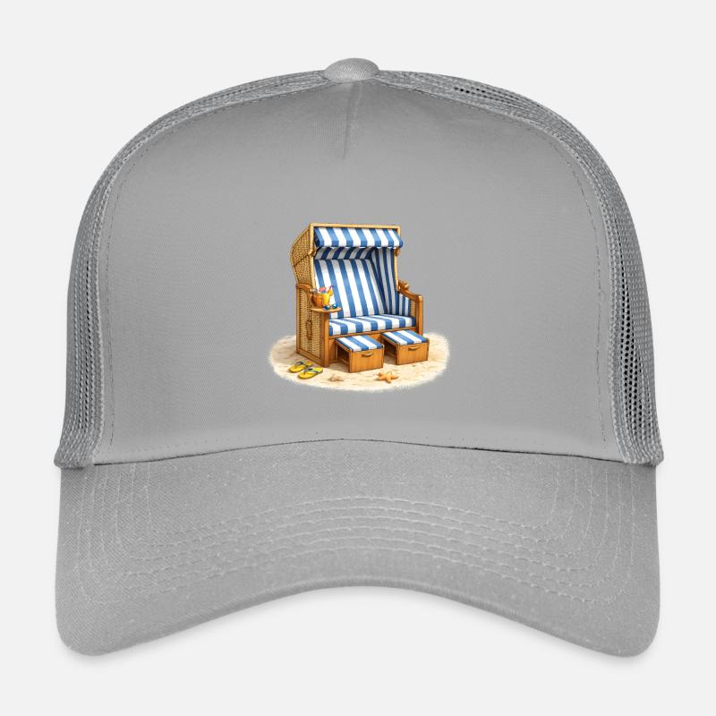 Chaise longue de plage dans le sable avec une boisson d’été Casquette trucker enfant