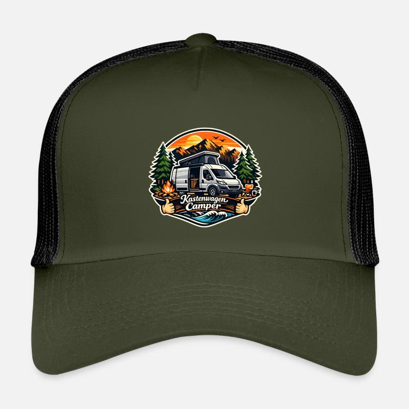 Kastenwagen Camper Abenteuer Kinder Trucker-Cap