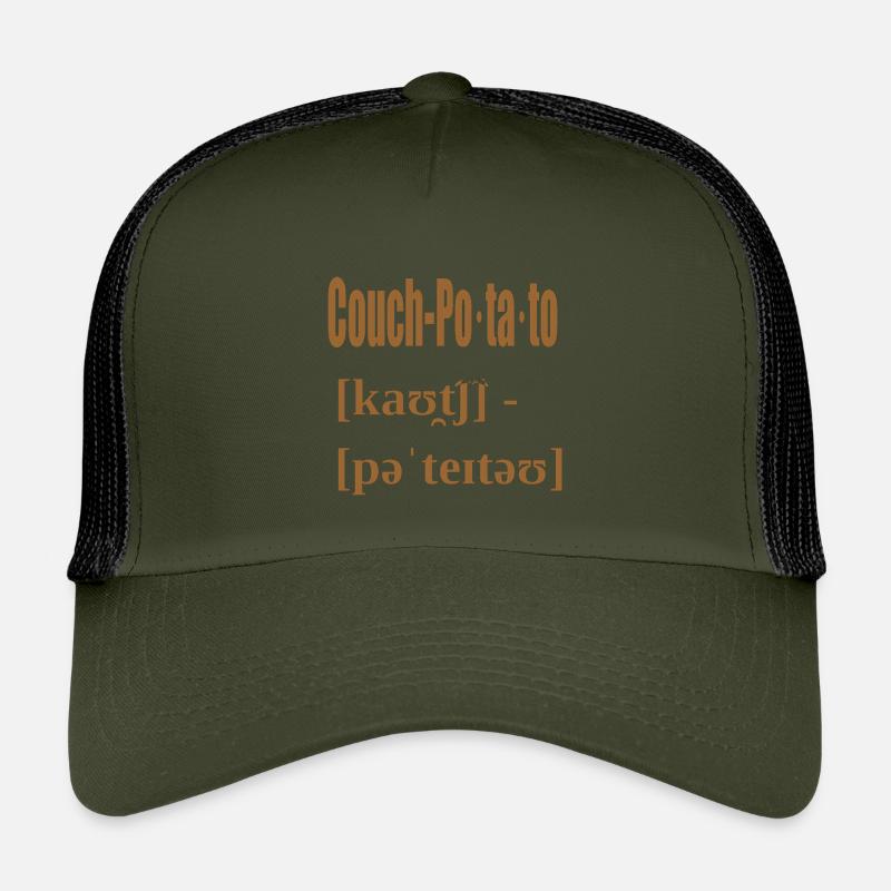 couch potato - Kids’ Trucker Cap - olive/black