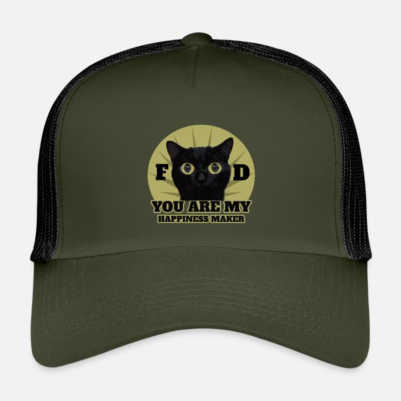 Süße Schwarze Katze - Kinder Trucker-Cap - Olive/Schwarz