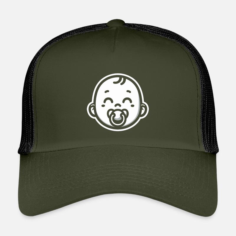 Baby mit Schnuller - Kinder Trucker-Cap - Olive/Schwarz