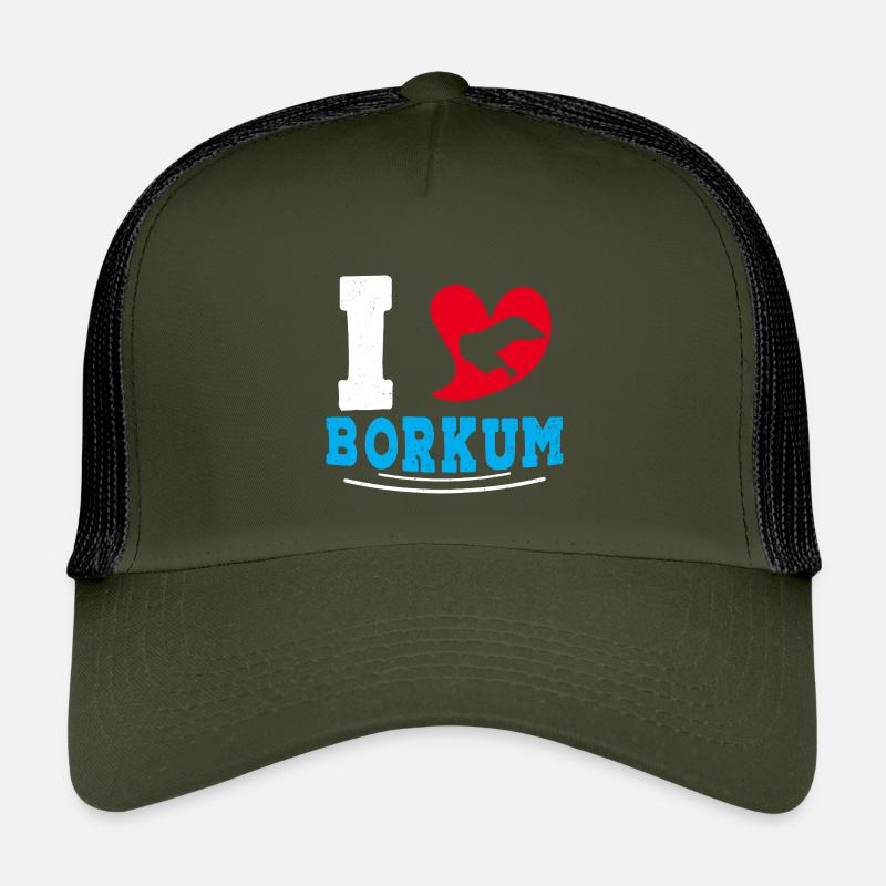 Île de Borkum J’ADORE BORKUM Drôle Casquette trucker enfant
