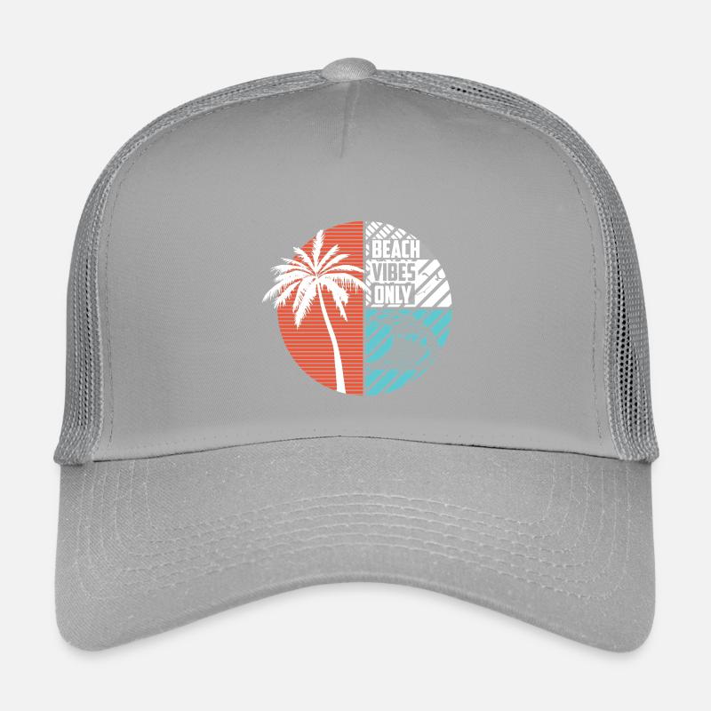 Beach Vibes Only Tropical Palm Circle Design Kids’ Trucker Cap