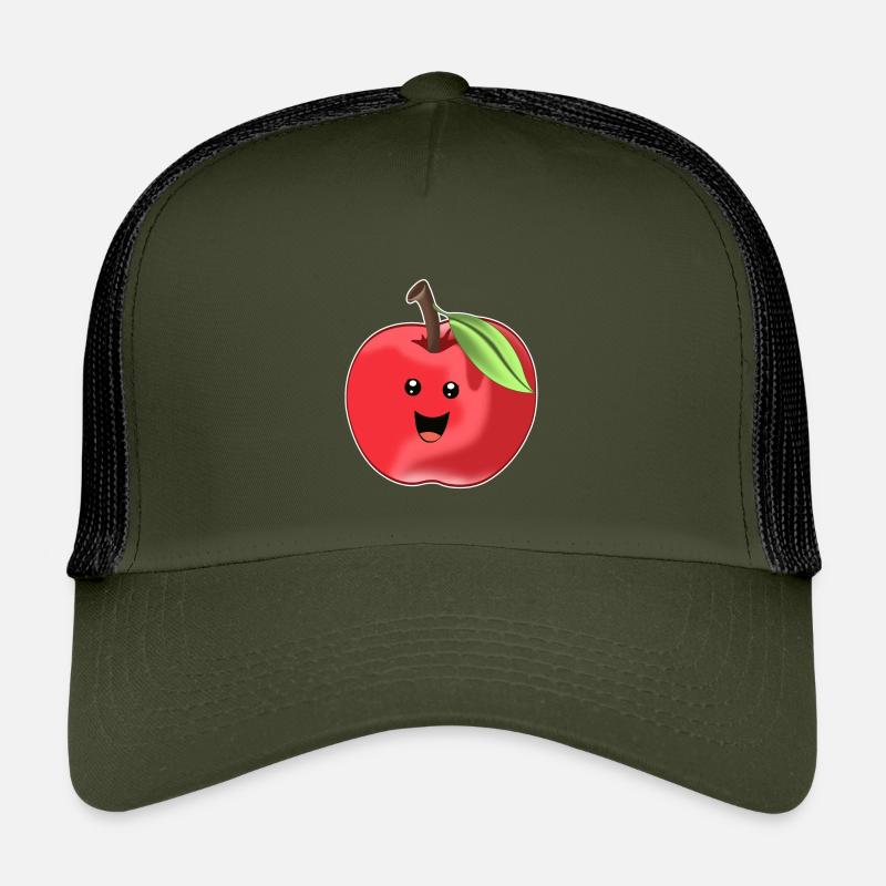 Lustiger Süßer Apfel - Kinder Trucker-Cap - Olive/Schwarz