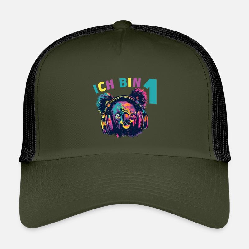1.Geburtstag Koala Koalabär mit Kopfhörer Musik Kinder Trucker-Cap