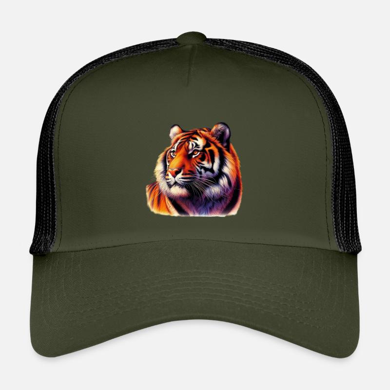 Tiger - Kinder Trucker-Cap - Olive/Schwarz