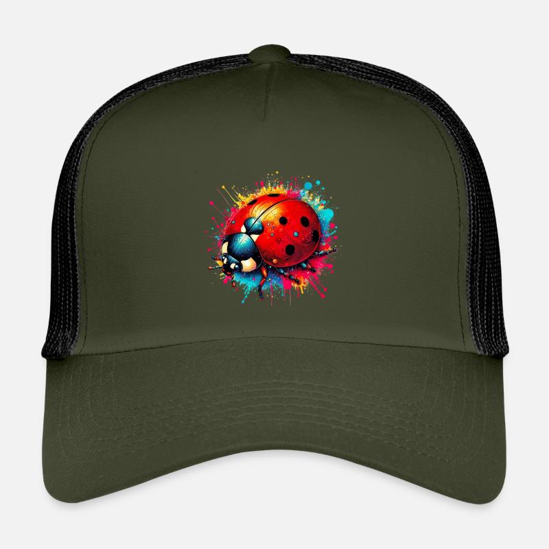 Marienkäfer - Kinder Trucker-Cap - Olive/Schwarz