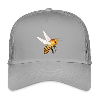 Flying queen bee hand drawn - Kids’ Trucker Cap - light grey - Front