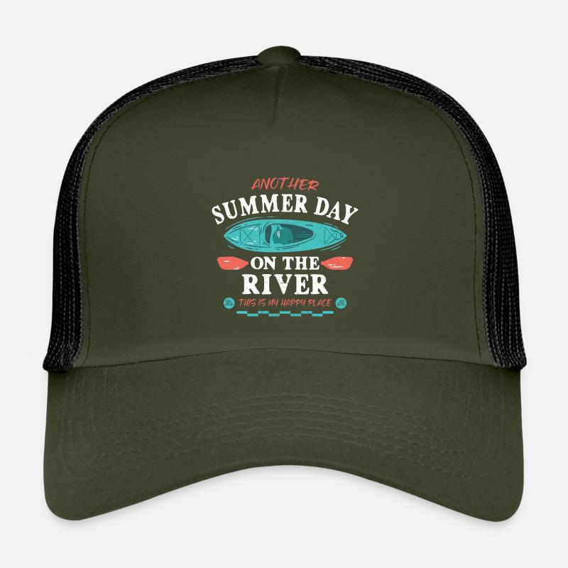 Another summer day on the river - Kids’ Trucker Cap - olive/black