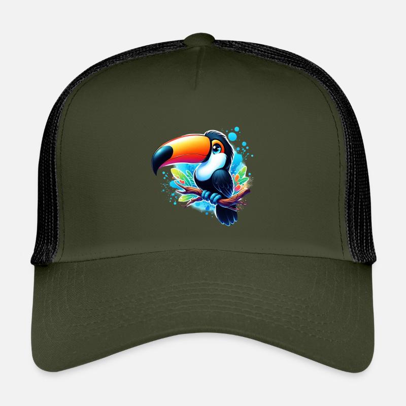Tukan - Kinder Trucker-Cap - Olive/Schwarz