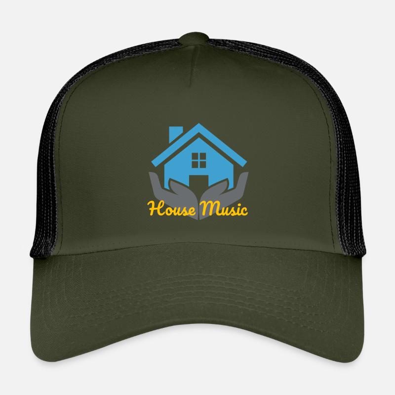 Geometrisches Haus mit Stil - Kinder Trucker-Cap - Olive/Schwarz