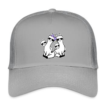 Llamas Mom Kids Family Dad Dad Sunglasses - Kids’ Trucker Cap - light grey - Front