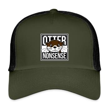 Otter Nonsense Lustig Wortspiel Otter Liebe Spruch - Kinder Trucker-Cap - Olive/Schwarz - Vorne