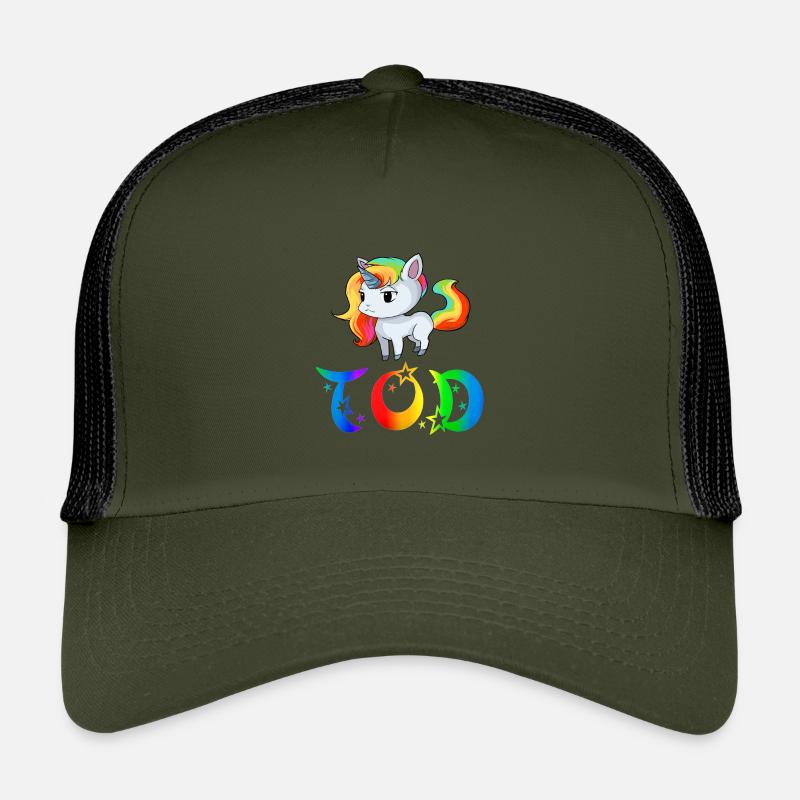 Einhorn Tod - Kinder Trucker-Cap - Olive/Schwarz