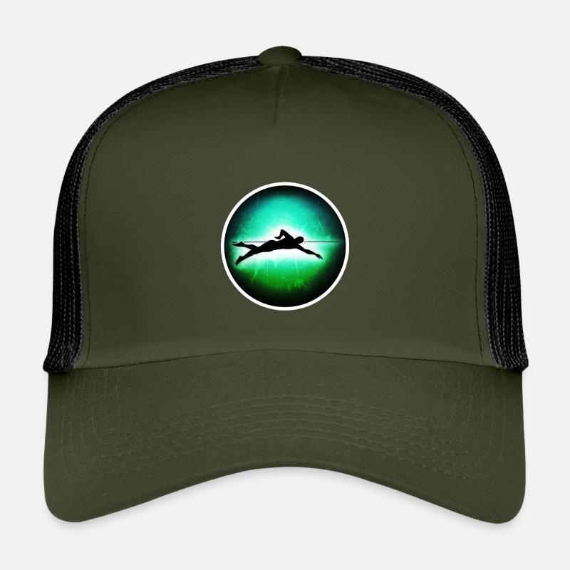 Schwimmen - Schwimmer - Kinder Trucker-Cap - Olive/Schwarz