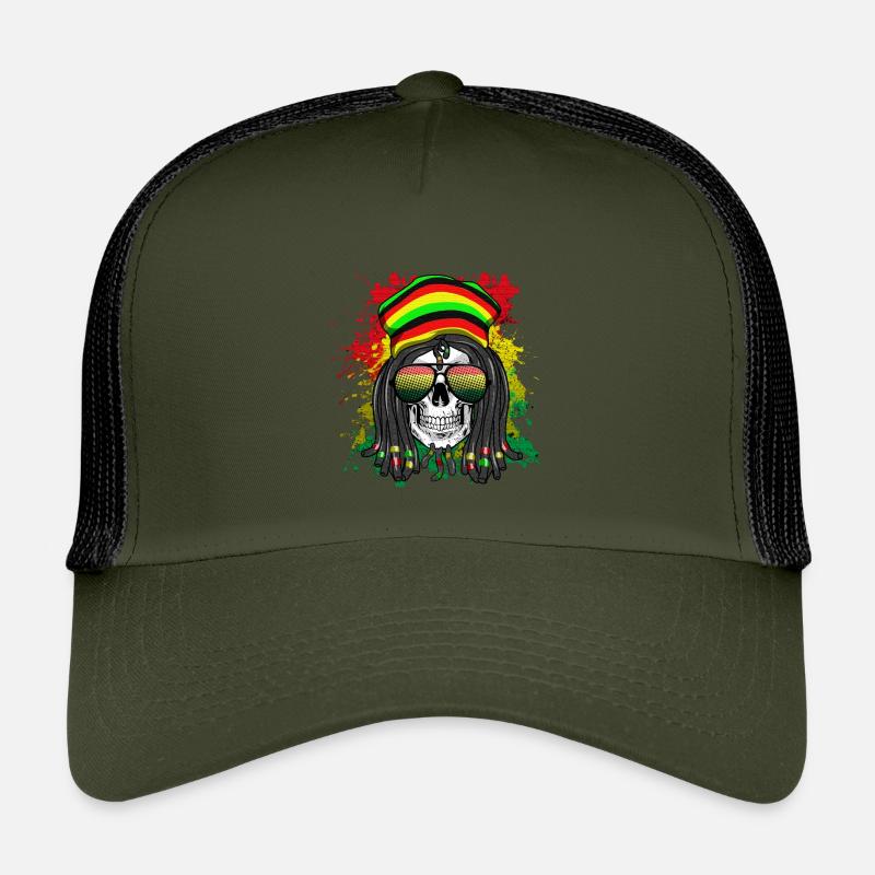 Crâne Rasta dans le style arc-en-ciel Casquette trucker enfant