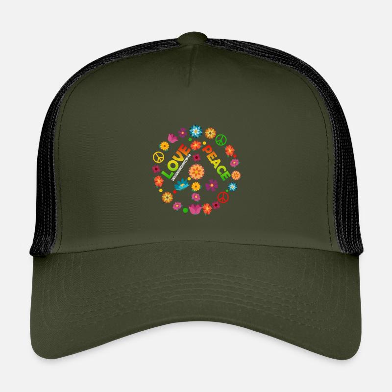 Flower Circle Love Peace Kids’ Trucker Cap