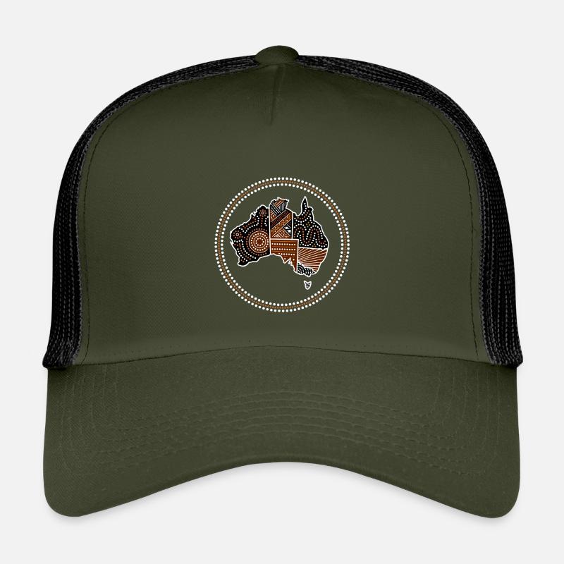 australia - Kinder Trucker-Cap - Olive/Schwarz