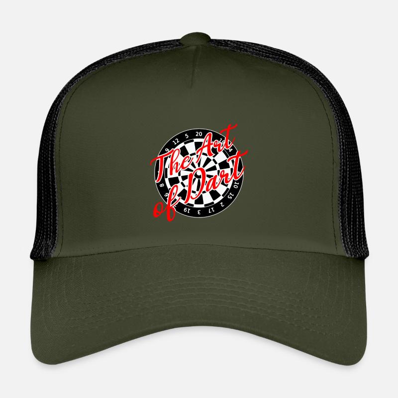 Darts Kunst Dart Dartboard 180 - Kinder Trucker-Cap - Olive/Schwarz