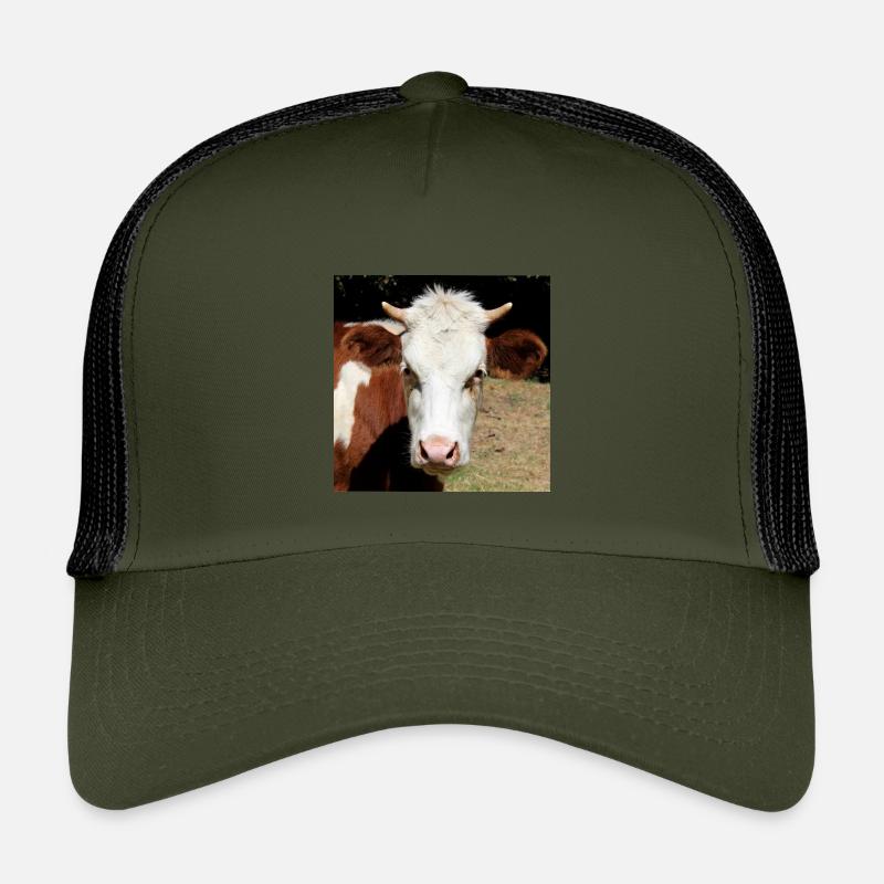Kuh Poster - Kinder Trucker-Cap - Olive/Schwarz