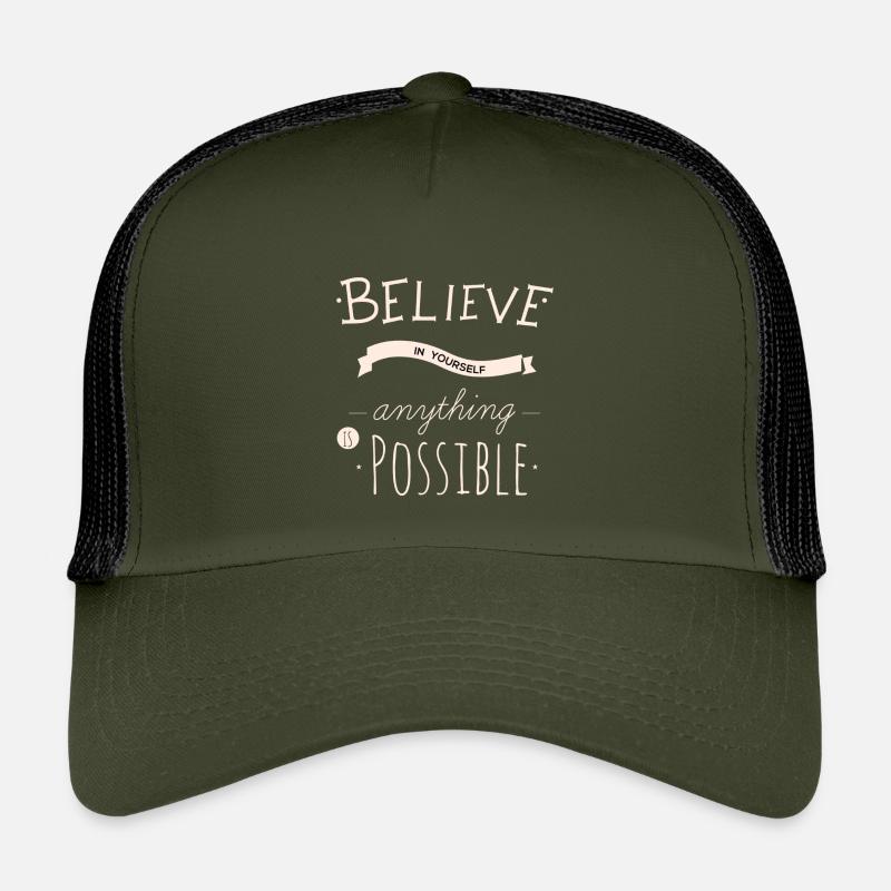 Believe in yourself anything is possible - Kinder Trucker-Cap - Olive/Schwarz
