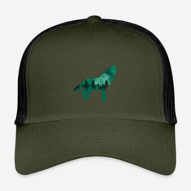 Klimawandel Umweltschutz Wolf Nachhaltig - Kinder Trucker-Cap - Olive/Schwarz