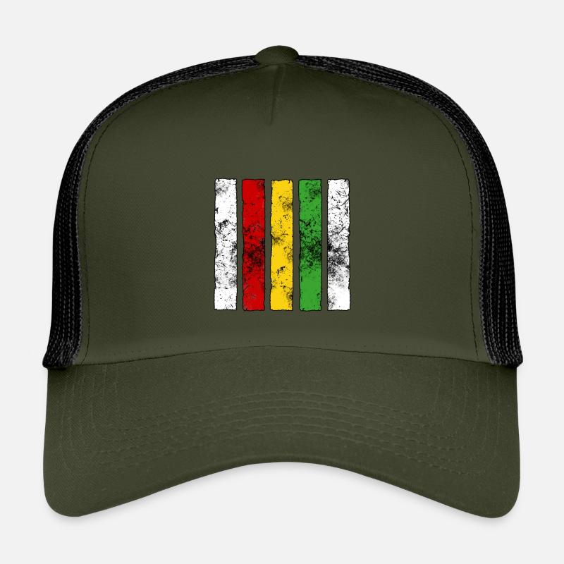 Reggae Zeichen - Kinder Trucker-Cap - Olive/Schwarz