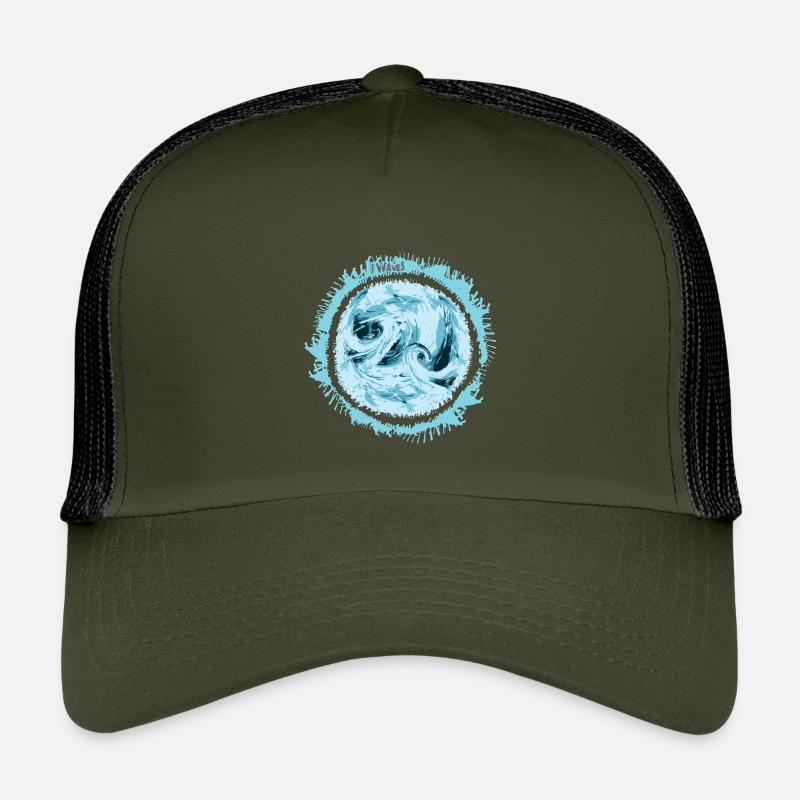Stürmischer Wasserwirbel Design - Kinder Trucker-Cap - Olive/Schwarz