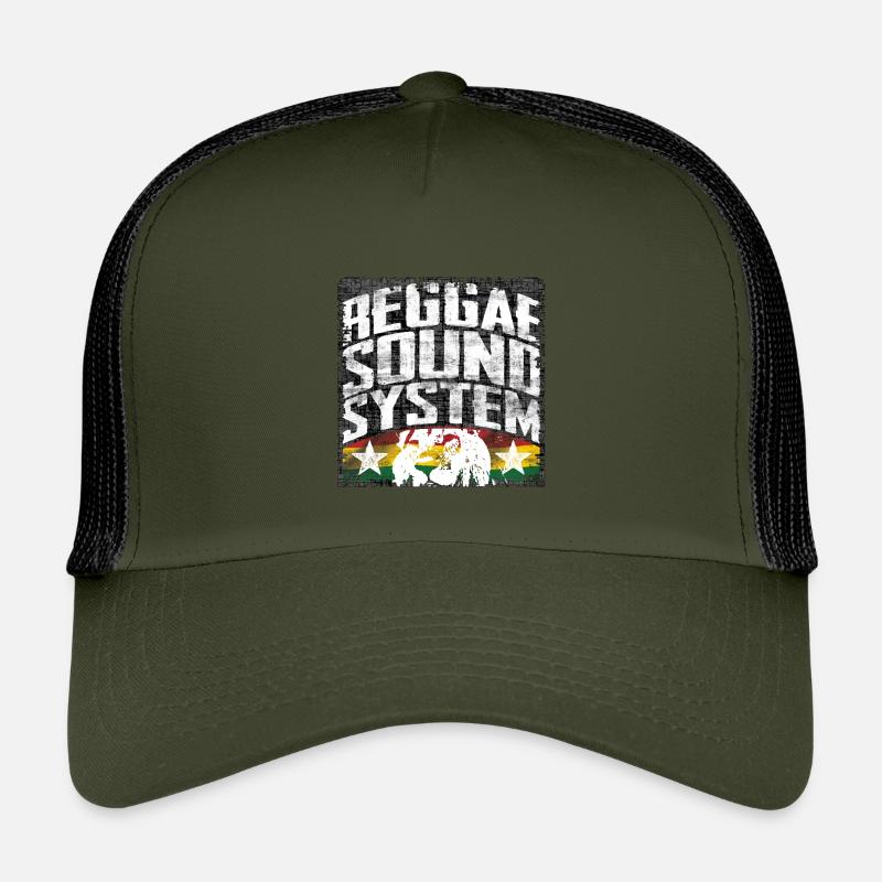 Reggae Sound System - Kinder Trucker-Cap - Olive/Schwarz