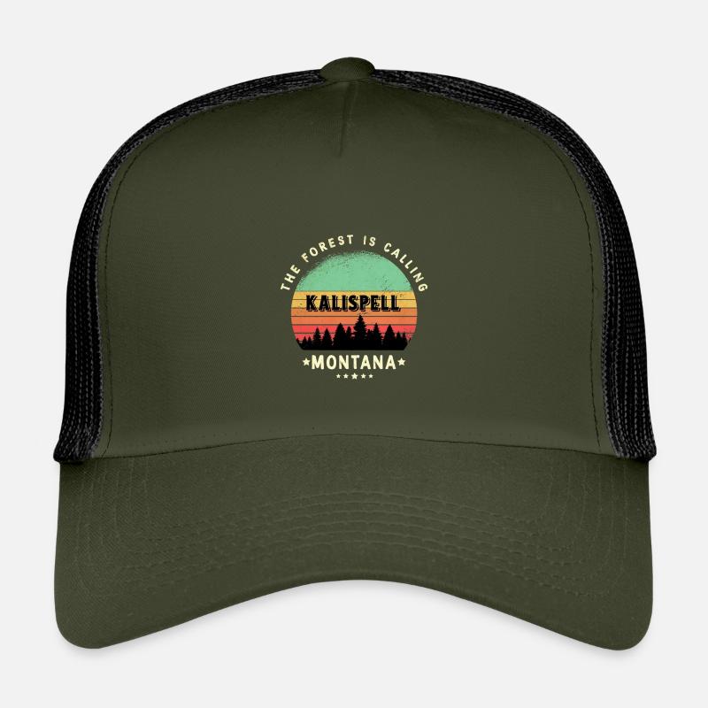 Kalispell Montana Wald Design Kinder Trucker-Cap
