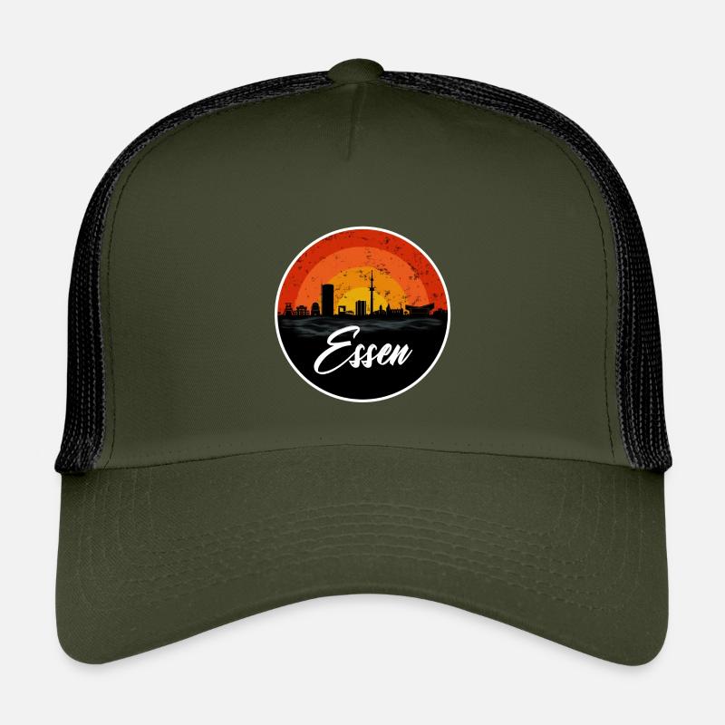 Essen Skyline II - Kinder Trucker-Cap - Olive/Schwarz