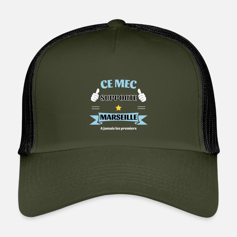 Ce mec supporte Marseille - Casquette trucker enfant - olive/noir
