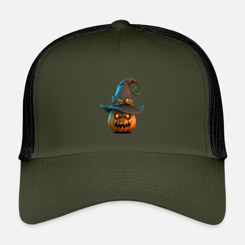 Halloween pumpkin with magic hat Kids’ Trucker Cap