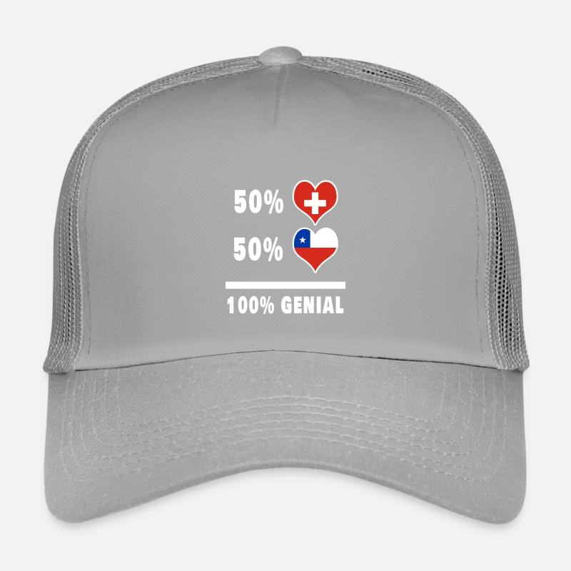 Chile und Schweiz 100% Genial Flagge Kinder Trucker-Cap