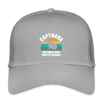 Capybara Zoo Animal Design - Kids’ Trucker Cap - light grey - Front