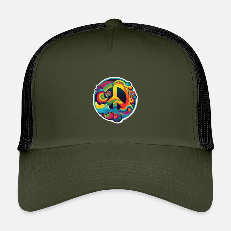 Psychedelisches Peace Zeichen Kinder Trucker-Cap