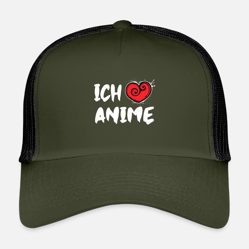 Herz Manga Ich Liebe Anime Statement Japan Comic - Kinder Trucker-Cap - Olive/Schwarz