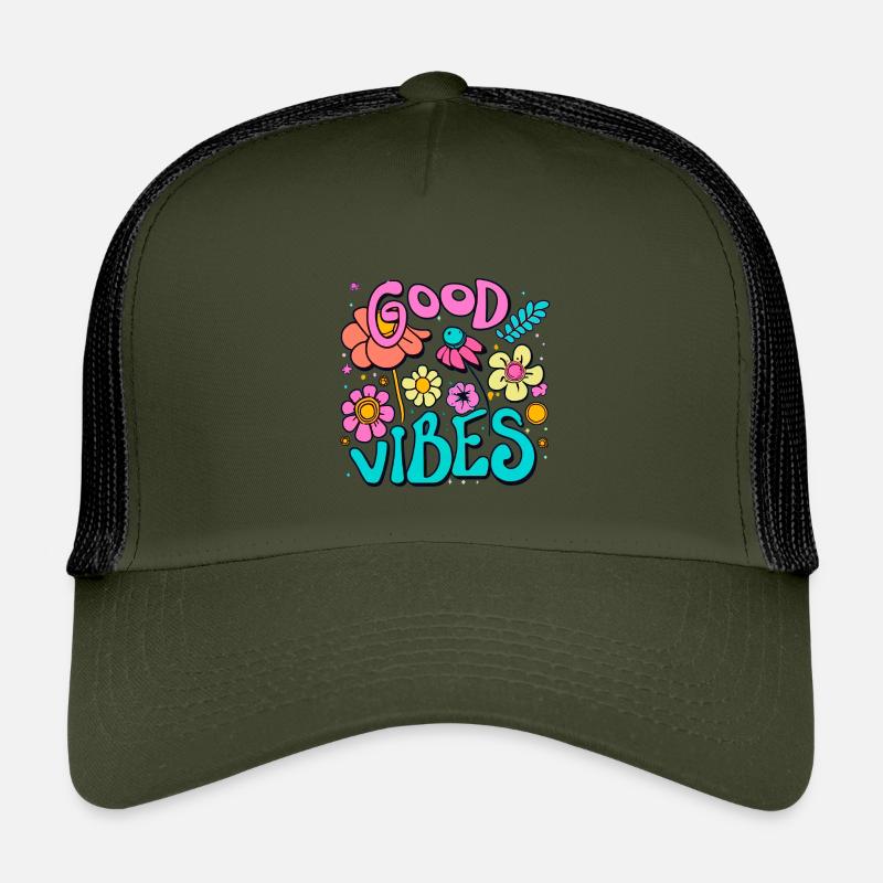 Vibes - Kinder Trucker-Cap - Olive/Schwarz