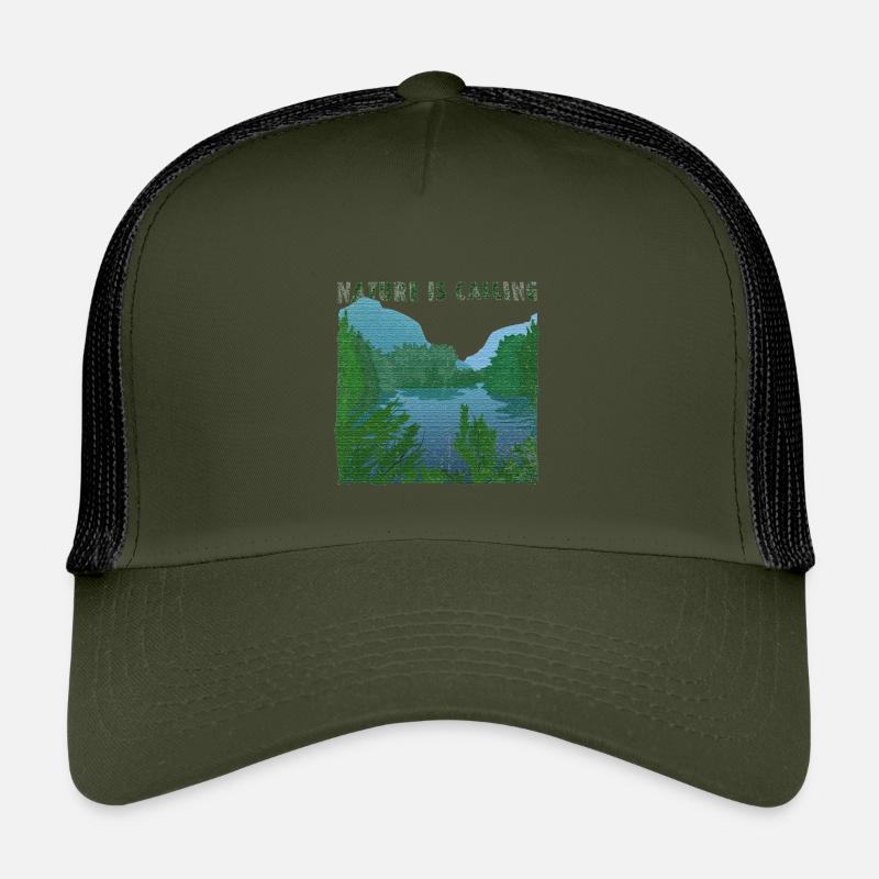 Nature is calling Flusslandschaft SackleinenEffekt Kinder Trucker-Cap