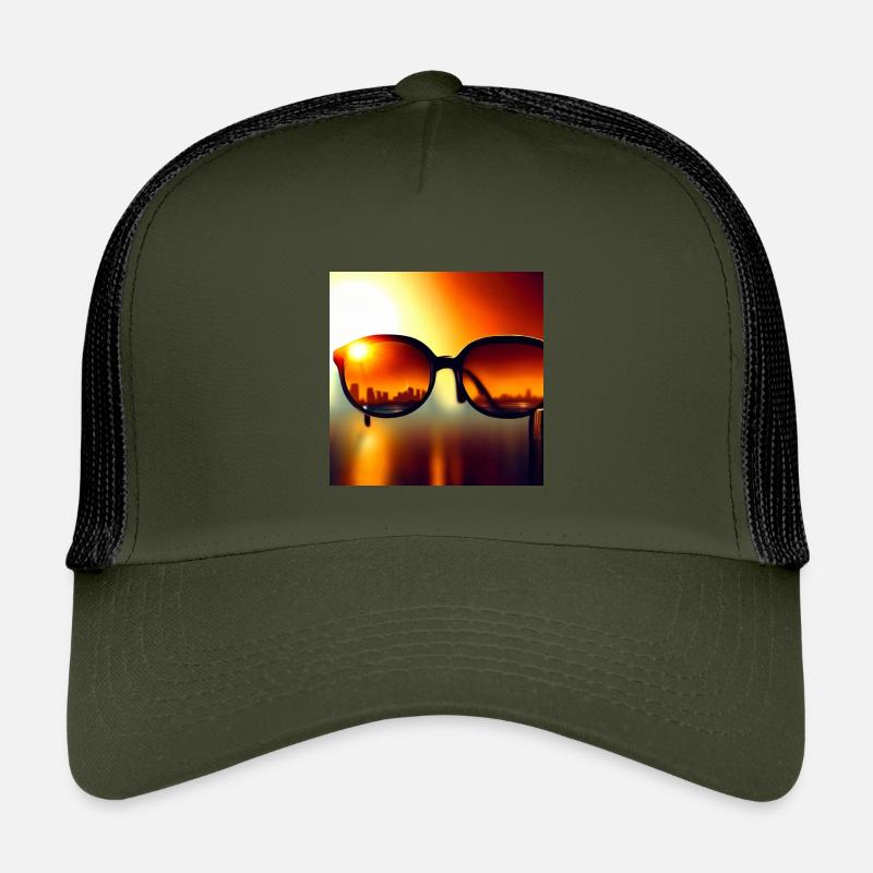 Sunglass-Skyline - Kinder Trucker-Cap - Olive/Schwarz