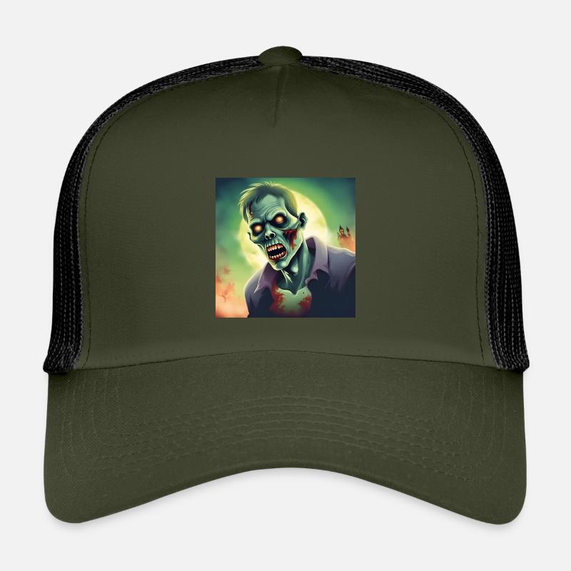 Zombie Halloween Edition 2023! Printflow. - Kinder Trucker-Cap - Olive/Schwarz