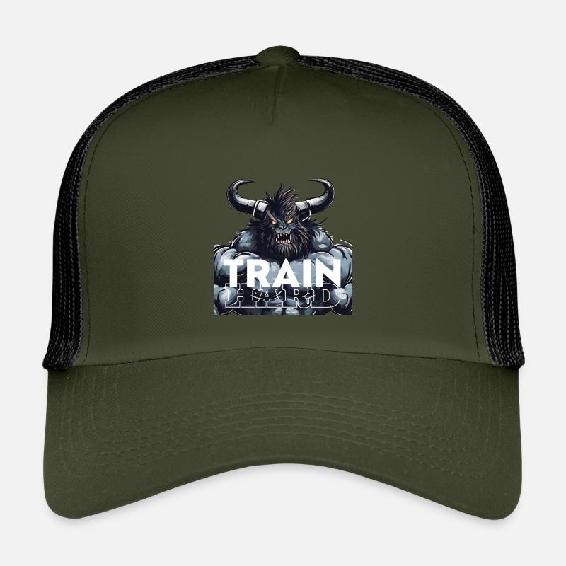 Train Hard Beast - Kinder Trucker-Cap - Olive/Schwarz