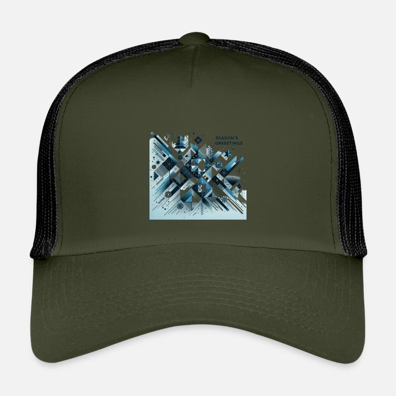 Season's Greetings - Kinder Trucker-Cap - Olive/Schwarz